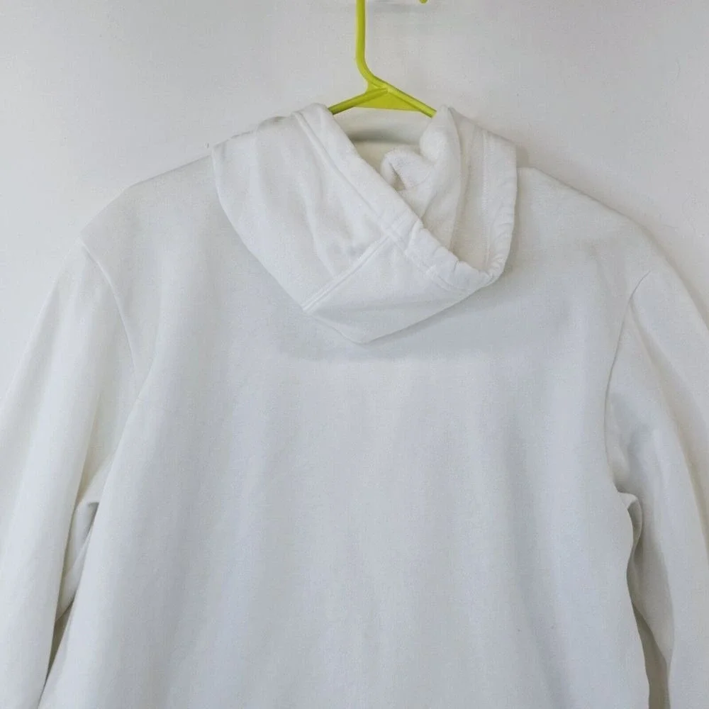 Adidas Hoodie Mens S Pullover White Kangaroo Pocket Spellout‎ Sporty Athleisure